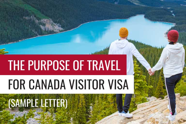 purpose of travel canada visitor visa sample letter